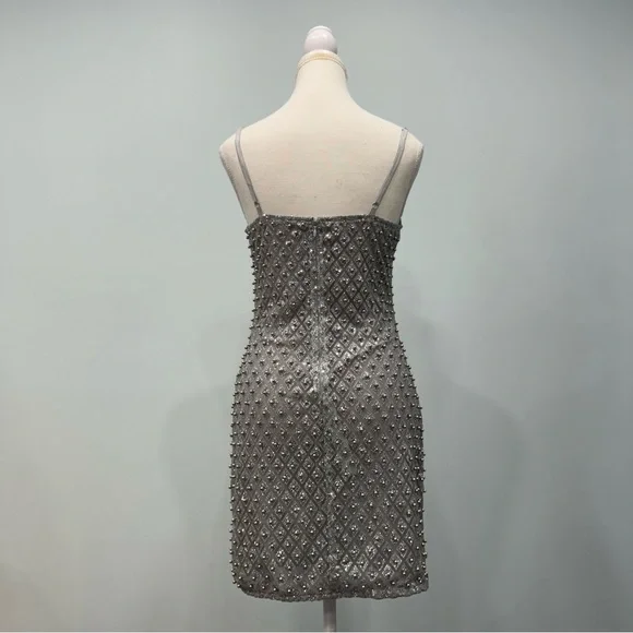 Fashion Nova Silver Roxi Dress Size Medium - Picture 6 of 12